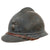 Original French WWI Issue Model 1915 Infantry Adrian Helmet in Horizon Blue with Scarce 1st Pattern Liner & Chinstrap - Rare Large Size