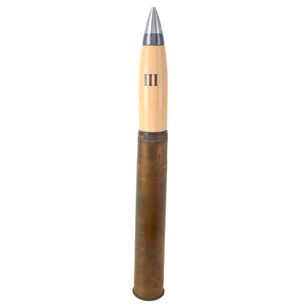 Original German WWII 8.8cm Flak 18 Shell by Hoesch AG, Abteilung Werk Dortmund with 3-D Printed Projectile as Used in Tiger I Tank - Inert - Dated 1943