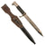 Original German WWII Heer Single Etched Short 98k Dress Bayonet by Carl Eickhorn with Scabbard and Brown Leather Frog Original Items