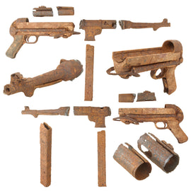 Original German WWII Battlefield "Dug Up" Relic MP 40 Inert Demilitarized Display Submachine Gun - Maschinenpistole 40