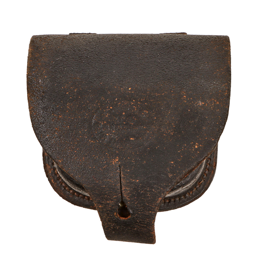 Original U.S. Civil War Leather Federal Percussion Cap Box Pouch with Inspector & Newark, NJ Stamps