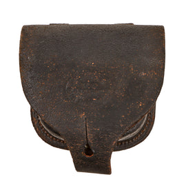 Original U.S. Civil War Leather Federal Percussion Cap Box Pouch with Inspector & Newark, NJ Stamps