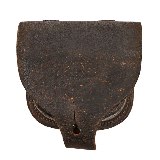 Original U.S. Civil War Leather Federal Percussion Cap Box Pouch with Inspector & Newark, NJ Stamps