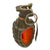 Original U.S. WWII Inert MkII Pineapple Grenade with Yellow Ring & Fuze Cutaway Visual Training Aid from Aberdeen Proving Grounds