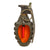 Original U.S. WWII Inert MkII Pineapple Grenade with Yellow Ring & Fuze Cutaway Visual Training Aid from Aberdeen Proving Grounds