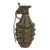 Original U.S. WWII Inert MkII Pineapple Grenade with Yellow Ring & Fuze Cutaway Visual Training Aid from Aberdeen Proving Grounds