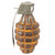Original U.S. WWII Inert MkII Yellow Early “Fat Bottom” Variant Body High Explosive Pineapple Grenade with Loose M10A3 Fuze