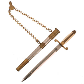 Original Post-WWII Bulgarian Army Officer Dress Dagger with Scabbard & Hanger Chain