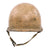 Original U.S. WWII Complete M1 McCord Swivel Bale Front Seam Helmet with Period Sand Camouflage & International Molded Plastics Liner
