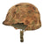 Original U.S. Korean War USMC Rear Seam Swivel Bale M1 Helmet with MSA Liner & Torn Blue Anchor USMC Cover With Stenciled Eagle, Globe and Anchor