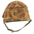 Original U.S. Korean War USMC Rear Seam Swivel Bale M1 Helmet with MSA Liner & Torn Blue Anchor USMC Cover With Stenciled Eagle, Globe and Anchor