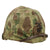 Original U.S. WWII USMC Front Seam Swivel Bale M1 Helmet with Westinghouse Liner and 2nd Pattern USMC Camouflage “Frogskin” Cover with Hand-Painted EGA Original Items