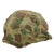 Original U.S. WWII USMC Front Seam Swivel Bale M1 Helmet with Westinghouse Liner and 2nd Pattern USMC Camouflage “Frogskin” Cover with Hand-Painted EGA Original Items