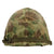 Original U.S. WWII USMC Front Seam Swivel Bale M1 Helmet with Westinghouse Liner and 2nd Pattern USMC Camouflage “Frogskin” Cover with Hand-Painted EGA Original Items