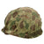 Original U.S. WWII USMC Front Seam Swivel Bale M1 Helmet with Westinghouse Liner and 2nd Pattern USMC Camouflage “Frogskin” Cover with Hand-Painted EGA Original Items