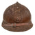 Original Belgian WWI Issue French Model 1915 Adrian Helmet with Lion Head Badge and Chinstrap - Reproduction Liner