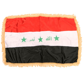 Original Iraqi National Battle Flag with Fringe - Operation Iraqi Freedom Bring Back - 31 x 48”