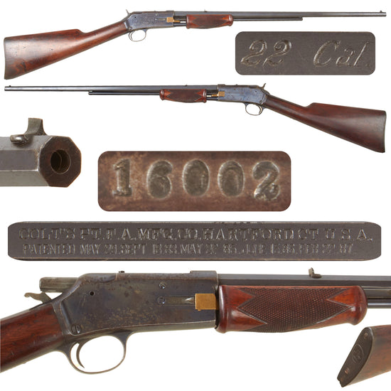 Original U.S. Colt Small Frame Lightning .22 Cal. Pump Action Rifle with 24" Octagonal Barrel, 1893 Production, Serial No. 16002
