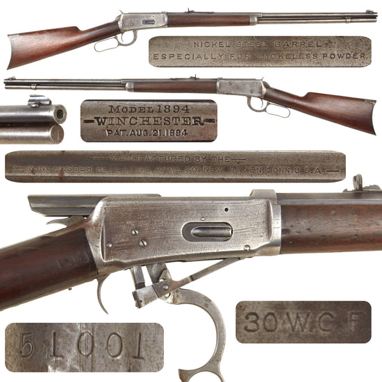 Original U.S. Winchester Model 1894 .30-30 W.C.F. Repeating Rifle with Rare 26" Half Octagon "Pencil" Barrel Made in 1898 - Serial 51001