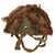 Original British WWII HSAT MKII Paratrooper Helmet Restored with Reproduction Liner, Chinstrap, and Net with Scrim