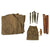 Original U.S. WWII Early Style Shelter Half with 1944-Dated Peg Bag & Early Pattern Collapsible Tent Poles - Rare