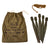 Original U.S. WWII Early Style Shelter Half with 1944-Dated Peg Bag & Early Pattern Collapsible Tent Poles - Rare