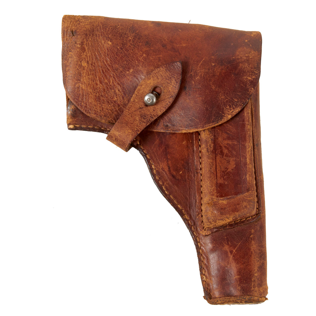 DRAFT Original German WWII Polish Radom Pistol Brown Leather Holster - Pistolet wz. 35 Vis Original Items