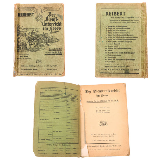 Original German Pre WWII Heer Army Military Training Manual for Machine Gun Company Soldiers Original Items