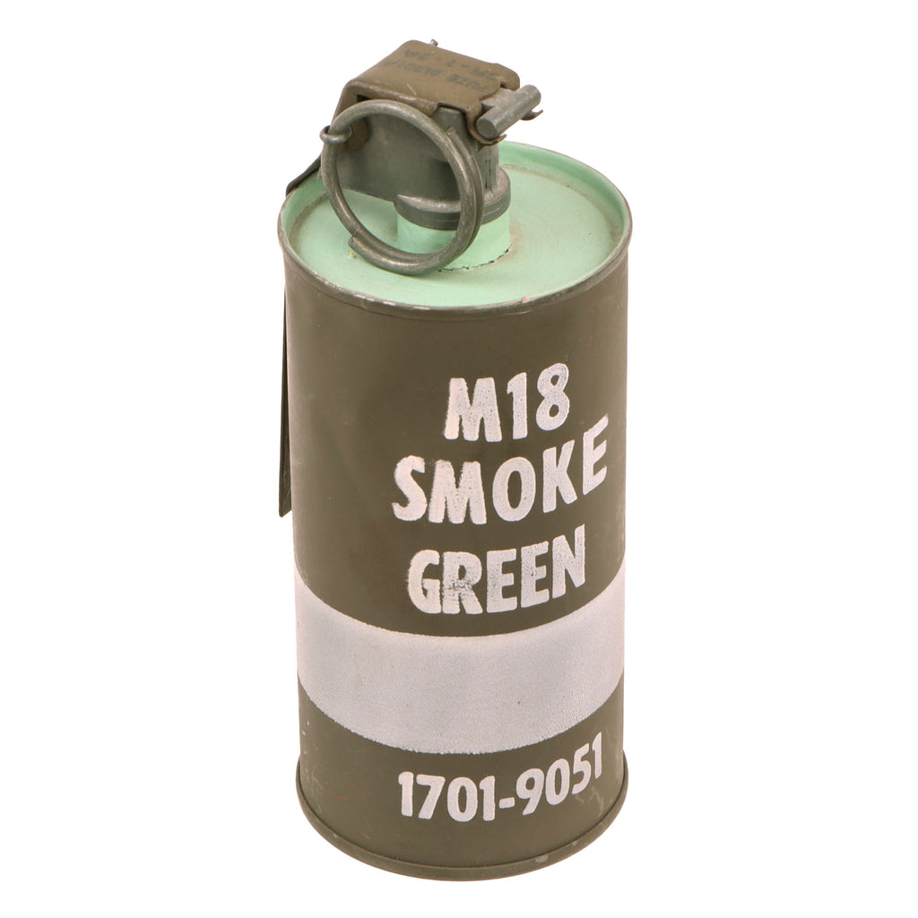 Original U.S. Vietnam War Era Inert Green M18 Smoke Grenade With M201A1 Fuze Original Items