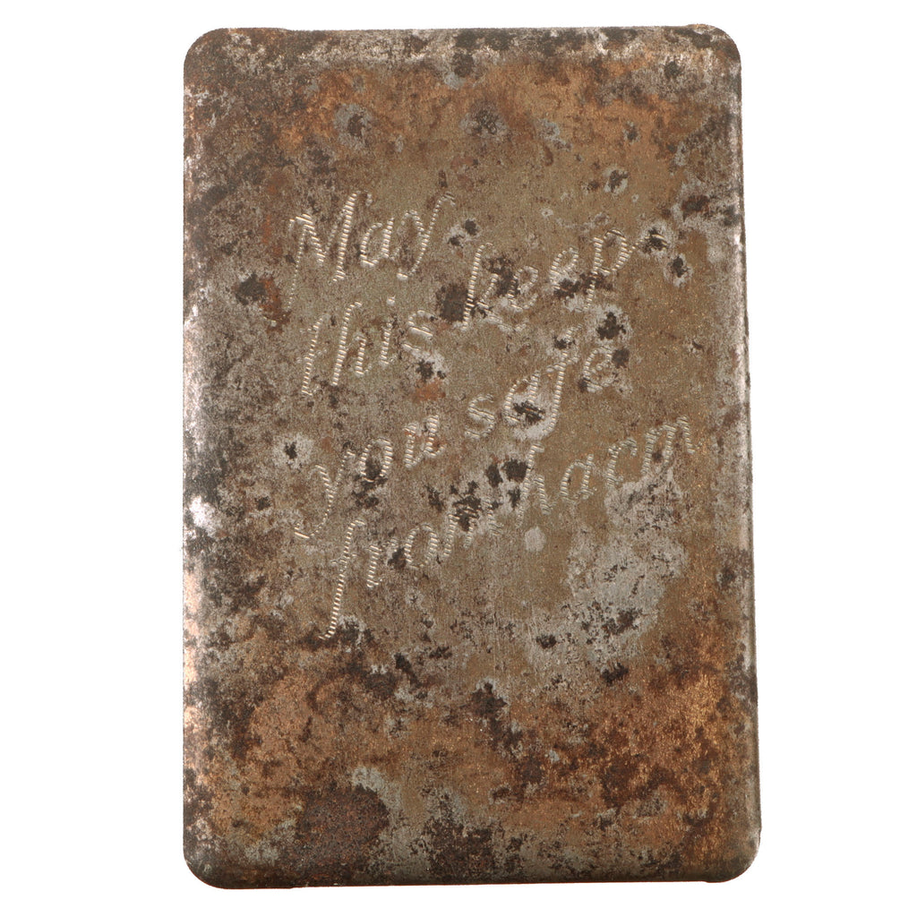 Original U.S. WWII Named “May This Keep You From Harm” New Testament Heart-Shield Breast Pocket Bible Original Items