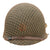 Original U.S. WWII McCord M1 Front Seam Fixed Bale Helmet with Westinghouse Liner & Period-Applied Stiff Helmet Net Original Items