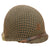 Original U.S. WWII McCord M1 Front Seam Fixed Bale Helmet with Westinghouse Liner & Period-Applied Stiff Helmet Net Original Items