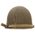 Original U.S. WWII McCord M1 Front Seam Fixed Bale Helmet with Westinghouse Liner & Period-Applied Stiff Helmet Net Original Items