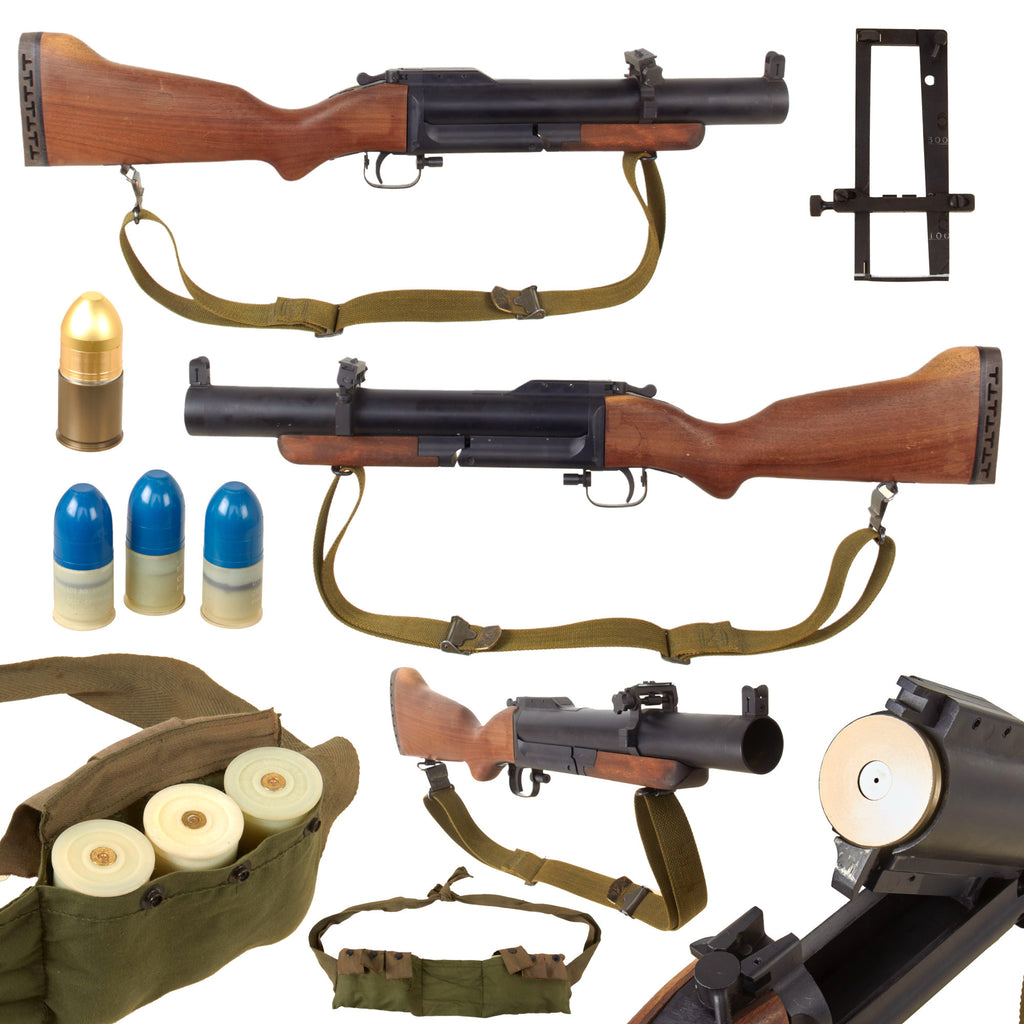 U.S. Vietnam War Replica M79 Inert Grenade Launcher with Dummy Rounds in Bandolier Original Items