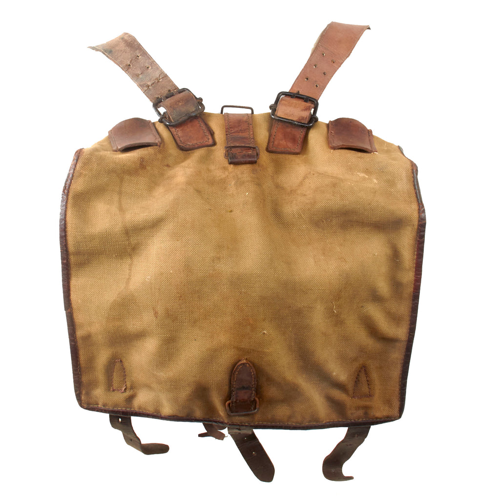 Original France WWI French Model 1893 l'Havresac Pack with Mess Kit and Tin Cup