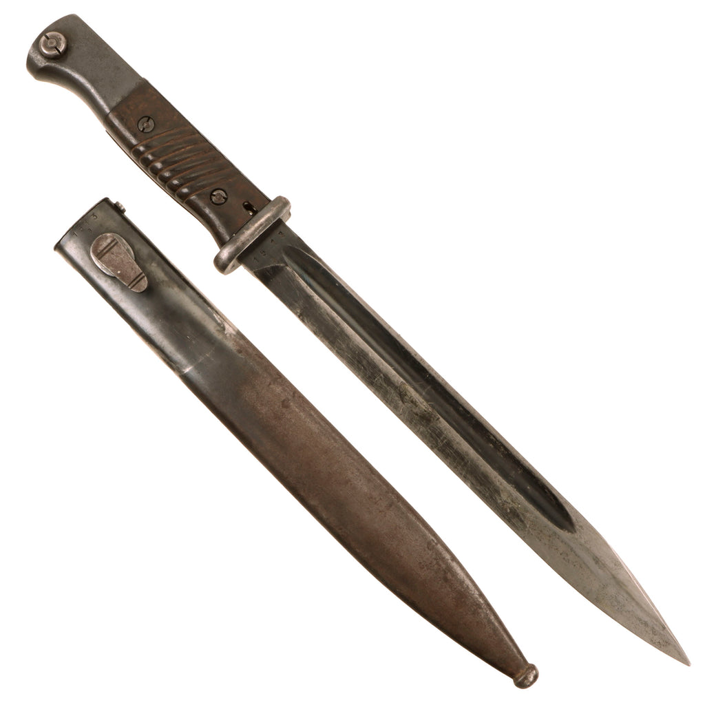Original German WWII 1940 dated 98k Bayonet by Gebrüder Heller with Scabbard - Matching Serial 1513 a Original Items