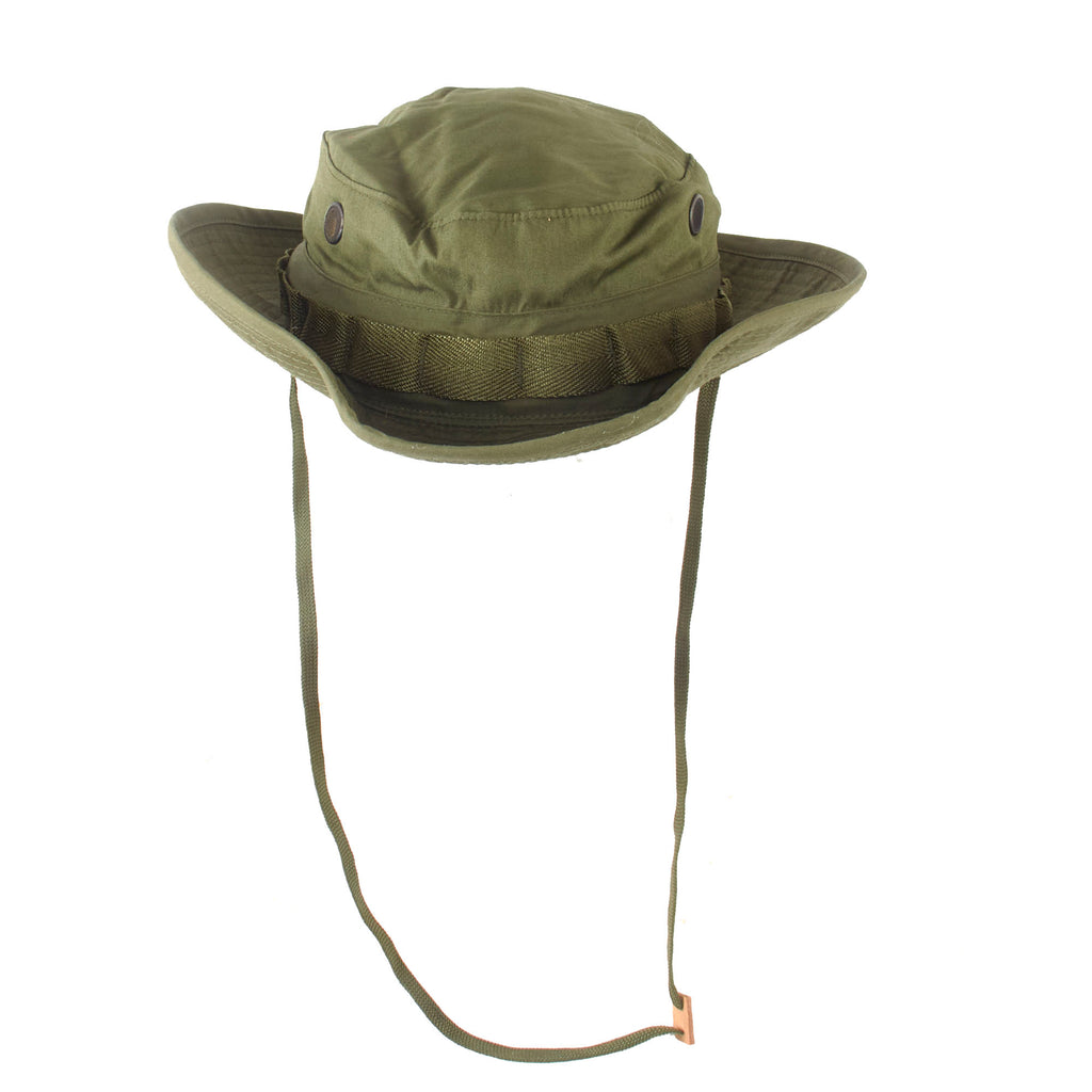 Original U.S. Vietnam War NOS Jungle Boonie Hat with Insect Net from 1969 Dated Case - Size 6 ⅜ Original Items