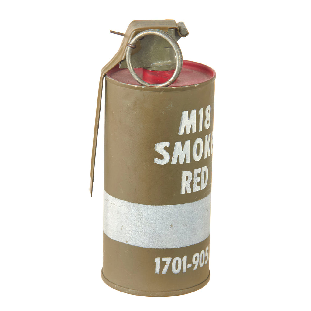 Original U.S. Vietnam War Era Inert Red M18 Smoke Grenade With M201A1 Fuze