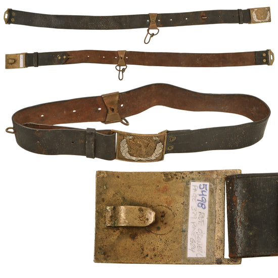 Original U.S. Civil War Mann’s Patent Cavalry Waistbelt with M-1851 Enlisted Buckle - Rare Original Items
