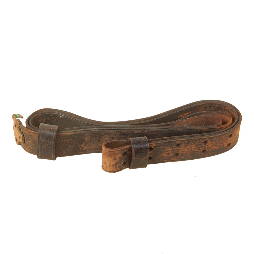 Original U.S. M1887 Springfield Trapdoor or Krag Rifle Leather Sling with Keepers by Rock Island Arsenal Original Items