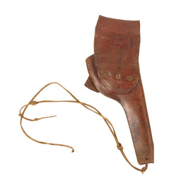Original U.S. WWI Colt Unit-Marked M1892 / S&W M1902 Revolver Holster by Rock Island Arsenal - Dated 1908