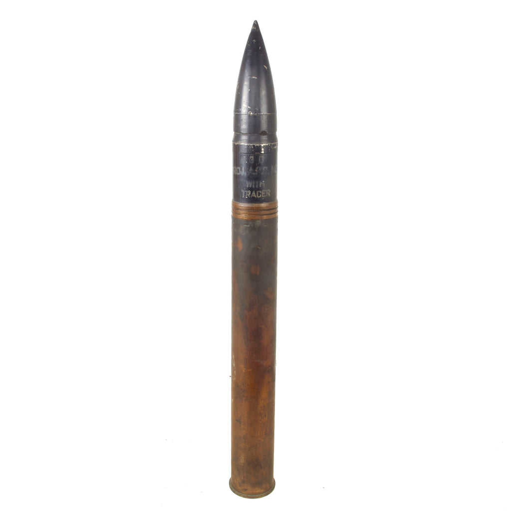 Original U.S. WWII Era 76mm M62 Inert Armor Piercing Projectile & Shell Casing for the 76mm Gun M1 - Dated 1943 & 1944 Original Items