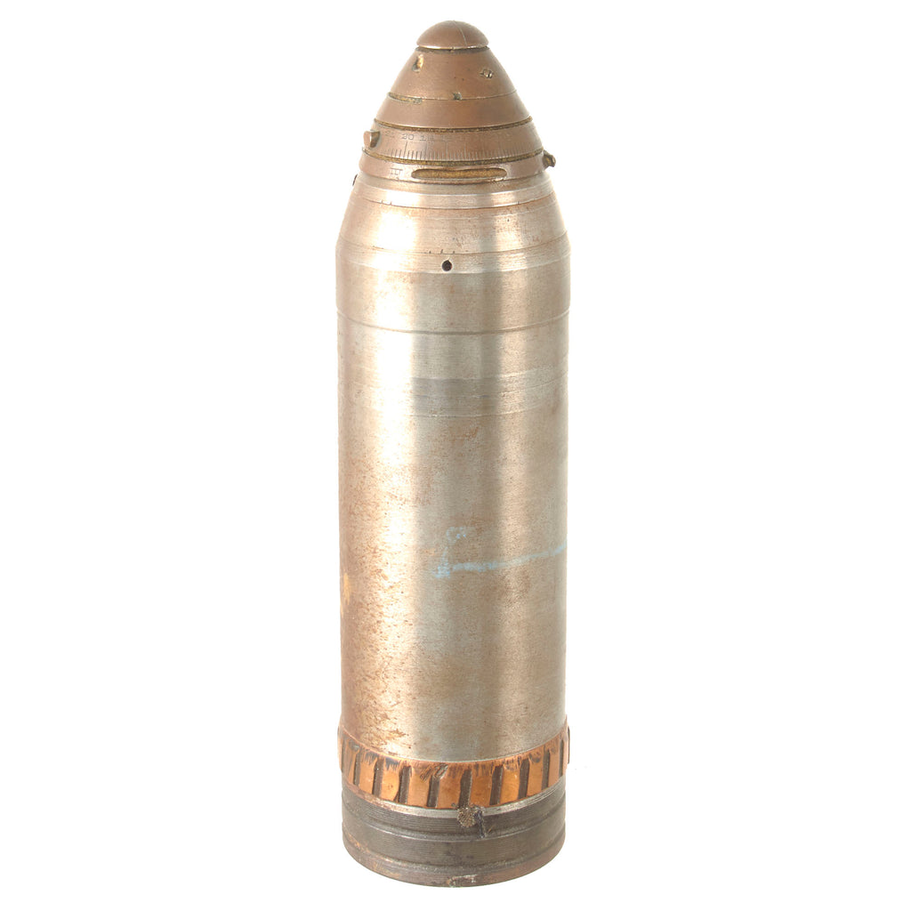 Original U.S. WWI Model 1907 75mm Artillery Round with Scovill AA Mk. III Fuze - Inert Original Items