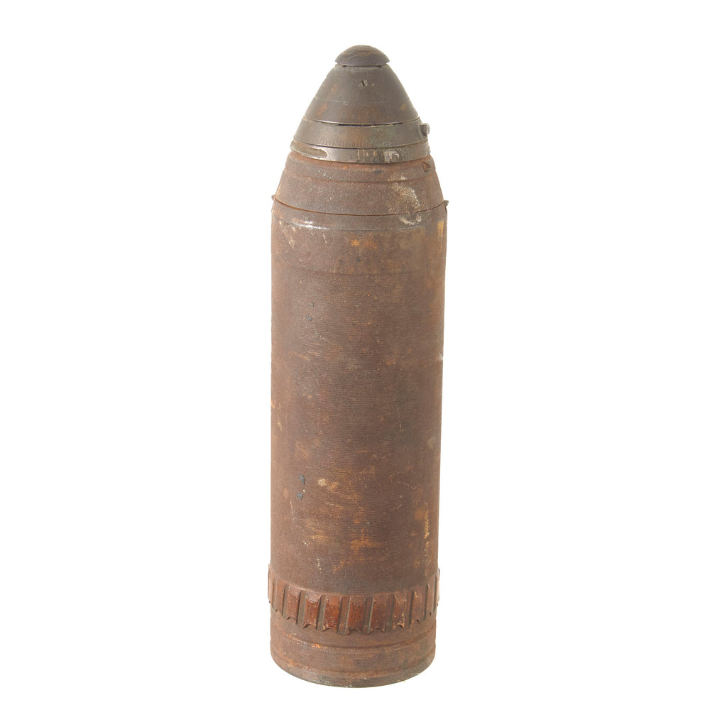 Original U.S. WWI Inert 75mm Artillery Round With Scovill Model 1907M Fuse Original Items