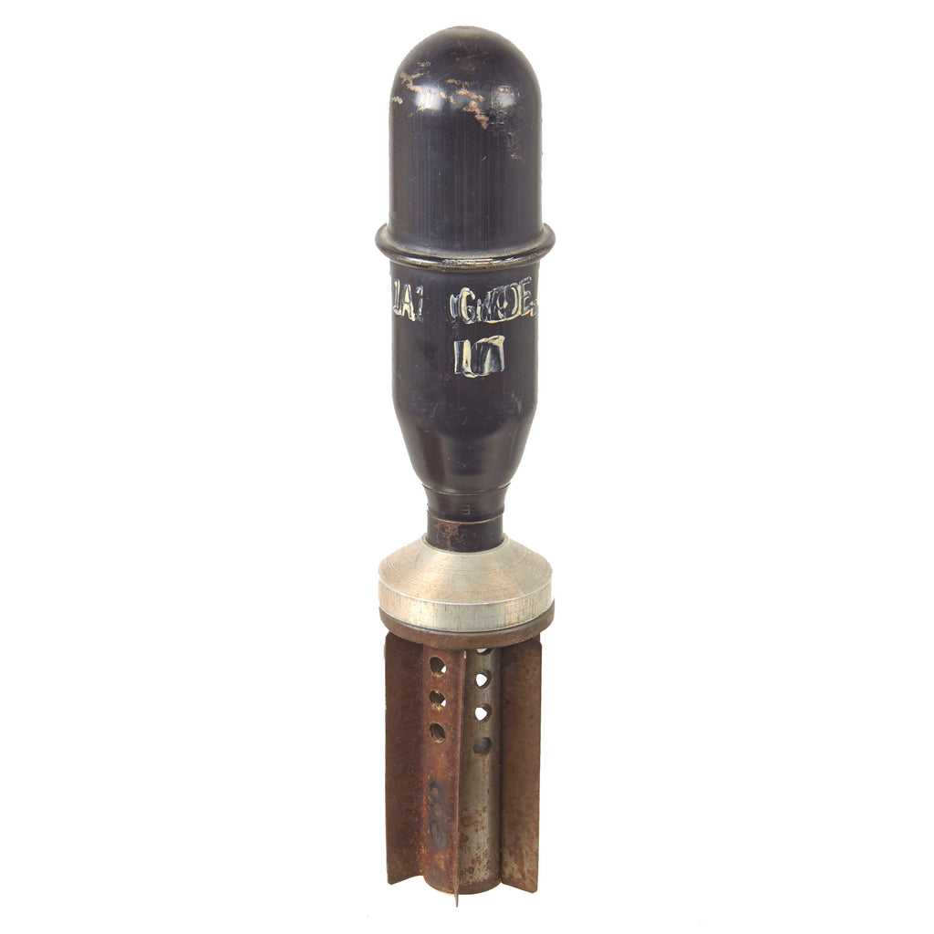 Original U.S. Inert M11A1 Practice Anti-Tank Rifle Grenade with Possibly Experimental or Shop-Made Mortar Adapter Original Items