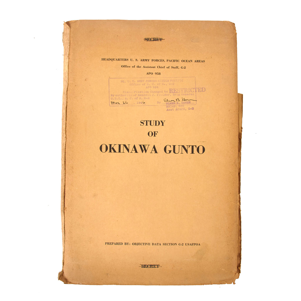 Original U.S. WWII Battle of Okinawa HQ U.S. Army Forces Central Pacific Restricted Invasion Plans for Okinawa Gunto - Dated February 1st, 1945 Original Items