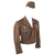 Original U.S. WWII “Fighting 6th” 6th Mechanized Cavalry Group Captain’s Custom Uniform Jacket with Bullion Patch and Piped Officer’s Garrison Cap with Enameled DI Original Items