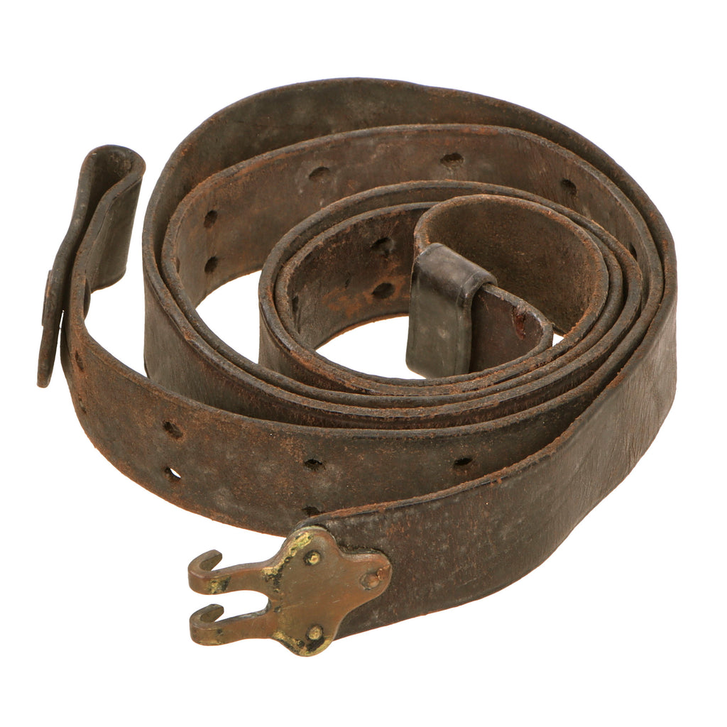Original U.S. M1887 Springfield Trapdoor or Krag Rifle Leather Sling with Keeper by Rock Island Arsenal Original Items