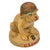 Original U.S. WWII USMC Chalk Art Bulldog Statue with Camouflage-Painted M1 Helmet Original Items