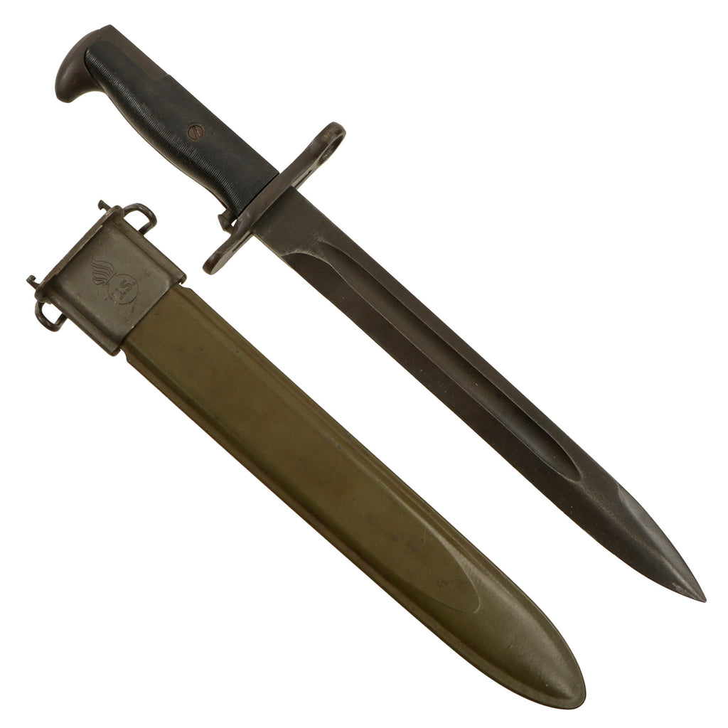 Original U.S. WWII M1 Garand 10 inch Bayonet by American Fork & Hoe with M7 Scabbard - Excellent Original Items